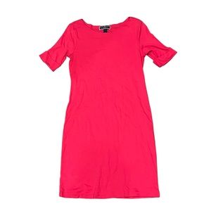 Karen Scott Sport Pink Rolled Cuff Short Sleeve T-Shirt Dress Size S